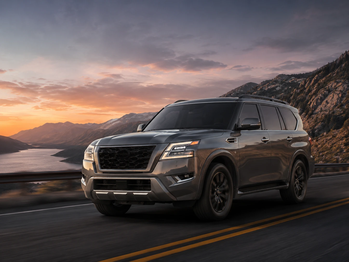 Nissan Armada Y63 on a long-distance road trip
