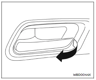 Nissan Armada interior door handle unlocking and opening action