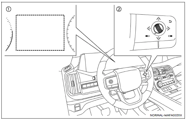 Nissan Armada TSR system settings menu navigation