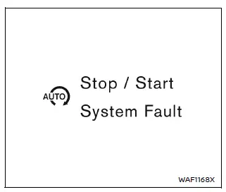 Nissan Armada idling stop system fault warning display