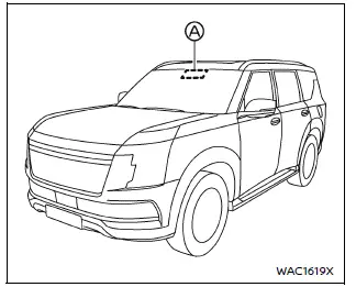 Nissan Armada lane camera unit location above rearview mirror