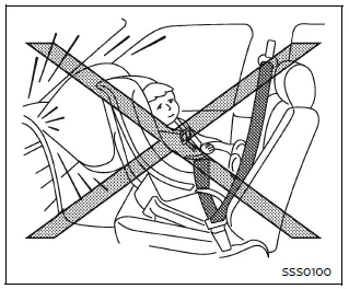 Nissan Armada rear facing child seat placement step 1 using seat belt