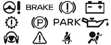 Nissan Armada red warning lights critical alerts dashboard indicators